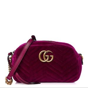 Gucci Velvet Matelasse GG Marmont Bag